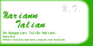 mariann talian business card